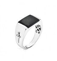 Anello Cesare Paciotti Uomo in Argento Onice JPAN2399B - JPAN2399B